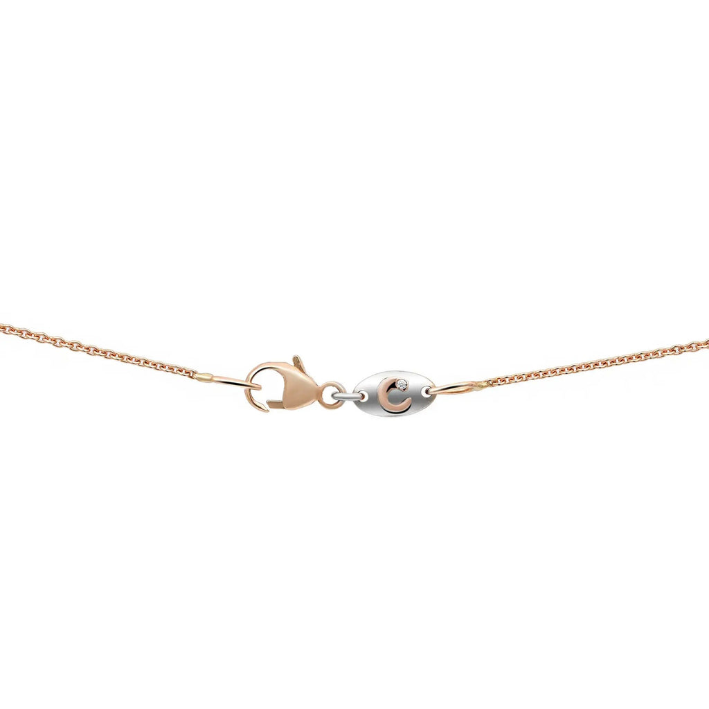 Collier Crivelli Margherita avec pendentif en forme de grande fleur sertie de diamants, en or rose 18 carats, 0,48 carat au total