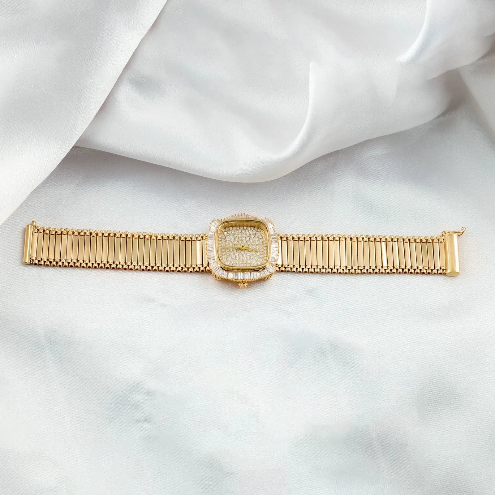2,93 ct naturel SI/H diamant montre-bracelet femmes bracelet de luxe or jaune 18 carats-