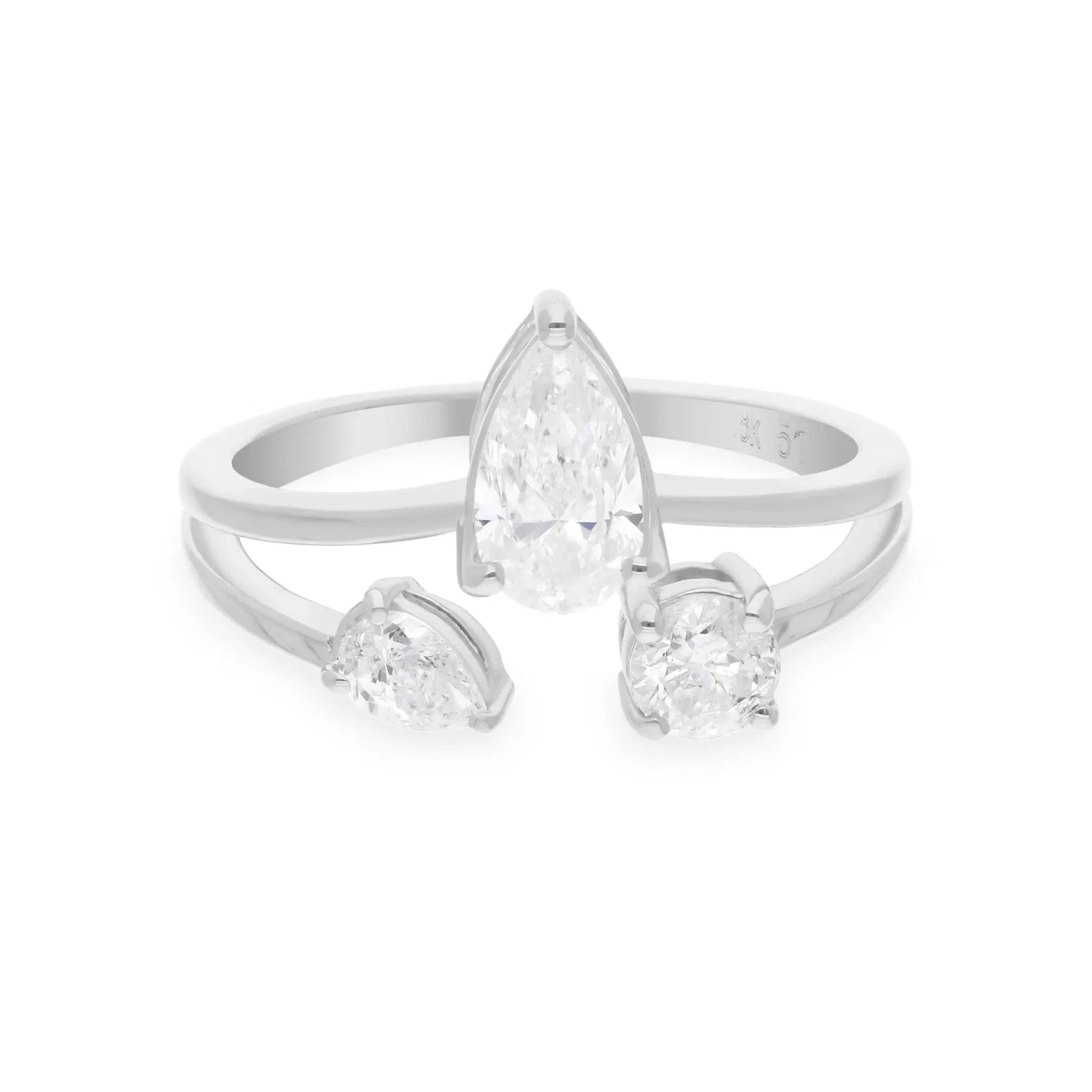 Bague En Diamant Rond De 1,16 Ct Naturel SI/H En Or Blanc 18k Cadeau