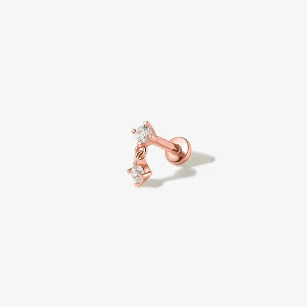 Perçage au diamant Or rose massif 14 carats