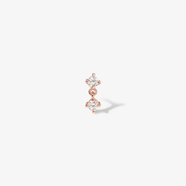 Perçage au diamant Or rose massif 14 carats