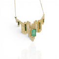 Collier Charm 18K Or Jaune Émeraude Naturelle 5,11 carats Certifié IGI