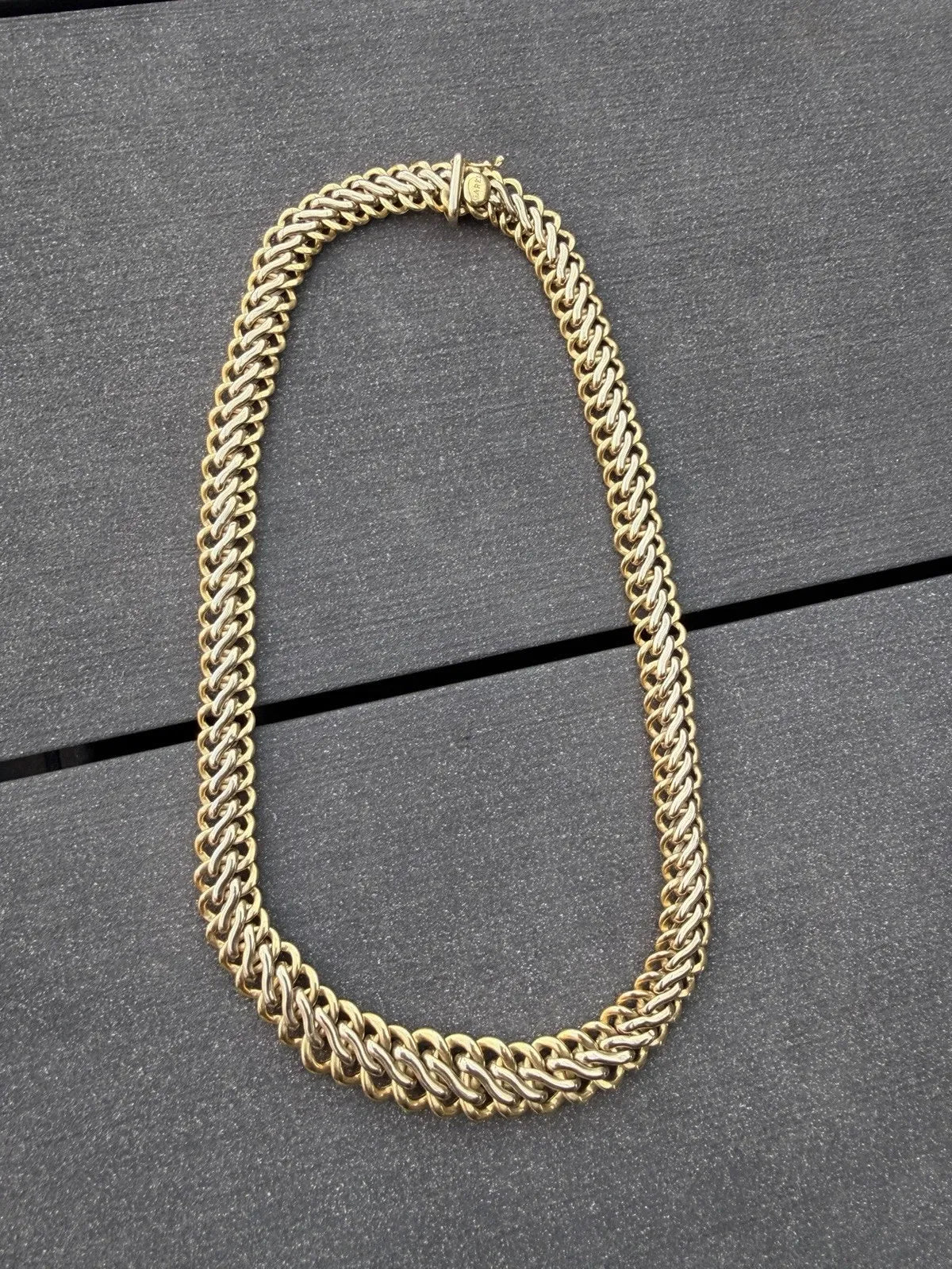 Collier GAREL Paris Or 18 Carats 750 Maille Tressée Bicolore Vintage 34,9 g