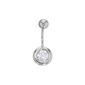 Piercing nombril oxyde de zirconium serti clos en Or blanc 750/000
